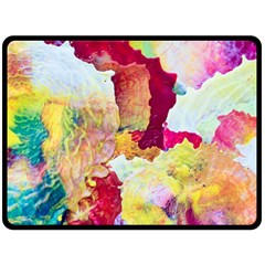Art Detail Abstract Painting Wax Double Sided Fleece Blanket (Large) 