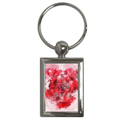 Flower Roses Heart Art Abstract Key Chains (rectangle)  by Nexatart