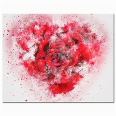 Flower Roses Heart Art Abstract Mini Button Earrings by Nexatart