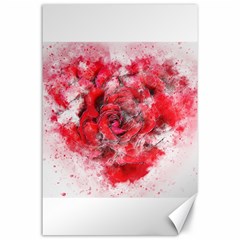 Flower Roses Heart Art Abstract Canvas 24  X 36 