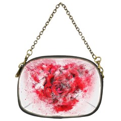 Flower Roses Heart Art Abstract Chain Purses (two Sides) 