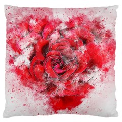 Flower Roses Heart Art Abstract Standard Flano Cushion Case (one Side)