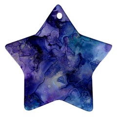 Ink Background Swirl Blue Purple Ornament (star) by Nexatart