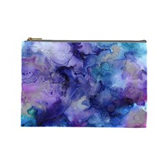 Ink Background Swirl Blue Purple Cosmetic Bag (large)  by Nexatart