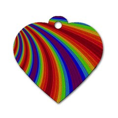 Abstract Pattern Lines Wave Dog Tag Heart (Two Sides)