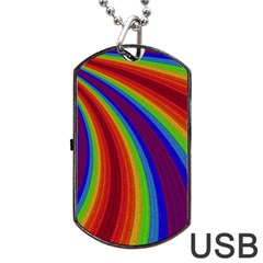 Abstract Pattern Lines Wave Dog Tag USB Flash (One Side)