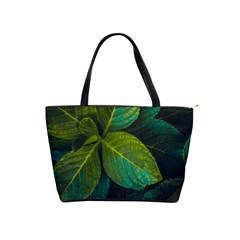 Green Plant Leaf Foliage Nature Shoulder Handbags by Nexatart