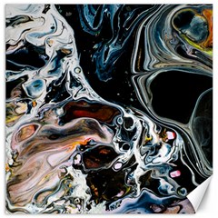 Abstract Flow River Black Canvas 16  x 16  