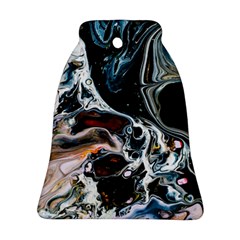 Abstract Flow River Black Bell Ornament (Two Sides)