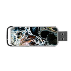Abstract Flow River Black Portable Usb Flash (one Side) by Nexatart