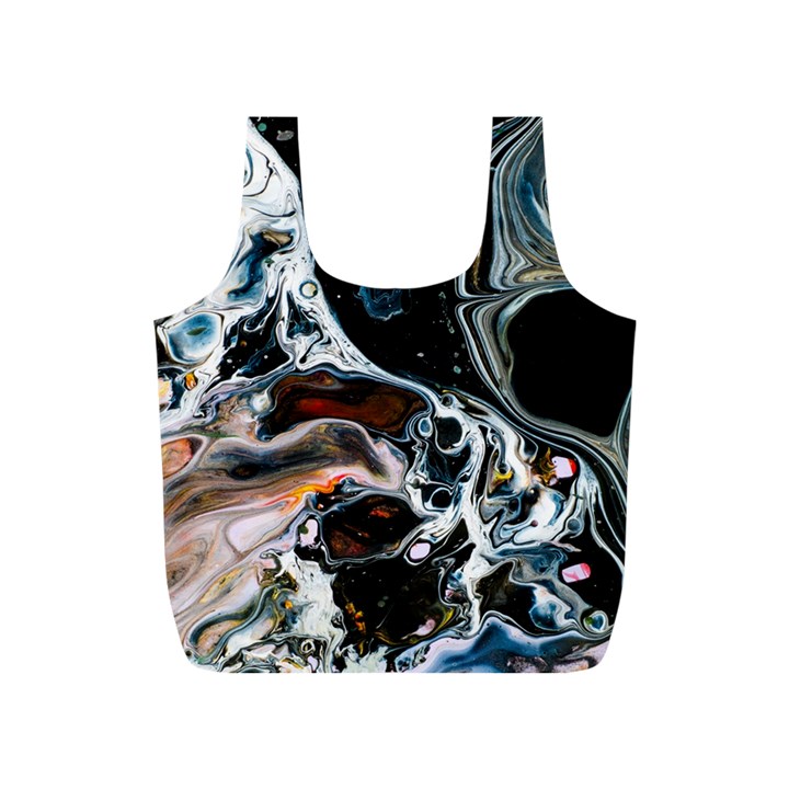 Abstract Flow River Black Full Print Recycle Bags (S) 