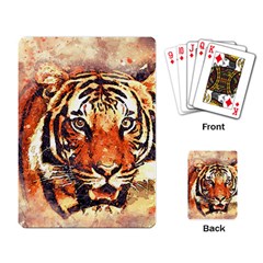 Tiger Portrait Art Abstract Playing Card