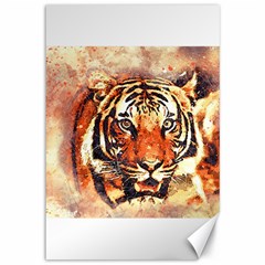 Tiger Portrait Art Abstract Canvas 12  X 18   by Nexatart