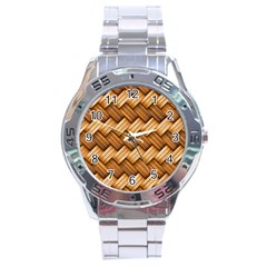 Basket Fibers Basket Texture Braid Stainless Steel Analogue Watch