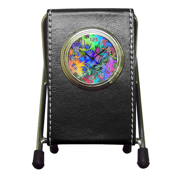 Star Abstract Colorful Fireworks Pen Holder Desk Clocks