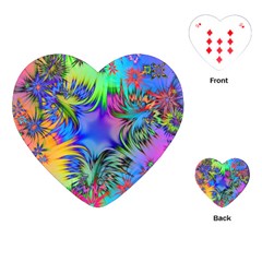 Star Abstract Colorful Fireworks Playing Cards (heart)  by Nexatart