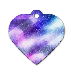 Background Art Abstract Watercolor Dog Tag Heart (One Side)