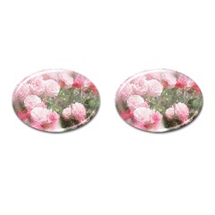 Flowers Roses Art Abstract Nature Cufflinks (oval)