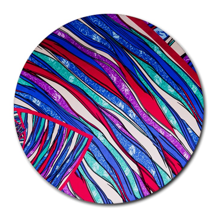 Texture Pattern Fabric Natural Round Mousepads