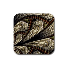 Fractal Abstract Pattern Spiritual Rubber Square Coaster (4 Pack) 