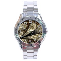 Fractal Abstract Pattern Spiritual Stainless Steel Analogue Watch