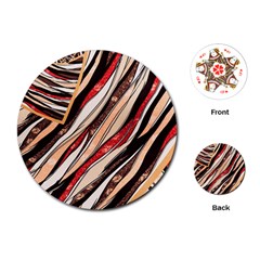 Fabric Texture Color Pattern Playing Cards (round) 