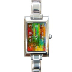 Color Abstract Background Textures Rectangle Italian Charm Watch by Nexatart