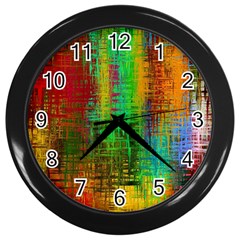 Color Abstract Background Textures Wall Clocks (black)