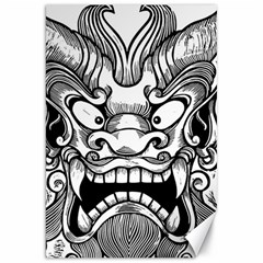 Japanese Onigawara Mask Devil Ghost Face Canvas 20  X 30   by Alisyart