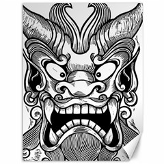 Japanese Onigawara Mask Devil Ghost Face Canvas 36  X 48   by Alisyart