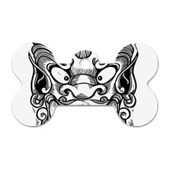 Japanese Onigawara Mask Devil Ghost Face Dog Tag Bone (one Side) by Alisyart