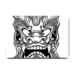 Japanese Onigawara Mask Devil Ghost Face Small Doormat  by Alisyart