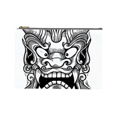 Japanese Onigawara Mask Devil Ghost Face Cosmetic Bag (large) 