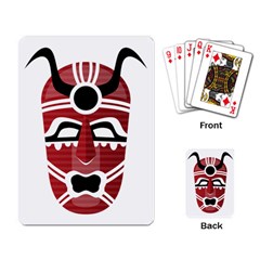 Africa Mask Face Hunter Jungle Devil Playing Card by Alisyart