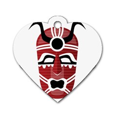 Africa Mask Face Hunter Jungle Devil Dog Tag Heart (two Sides) by Alisyart