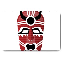 Africa Mask Face Hunter Jungle Devil Large Doormat  by Alisyart