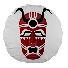 Africa Mask Face Hunter Jungle Devil Large 18  Premium Flano Round Cushions by Alisyart