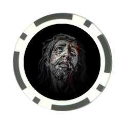 Jesuschrist Face Dark Poster Poker Chip Card Guard by dflcprints