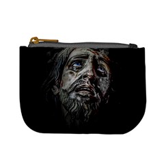 Jesuschrist Face Dark Poster Mini Coin Purses by dflcprints