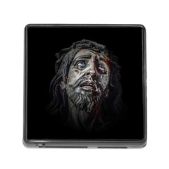 Jesuschrist Face Dark Poster Memory Card Reader (square) by dflcprints