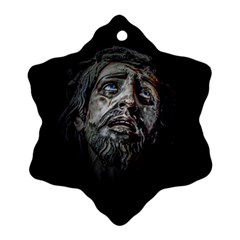 Jesuschrist Face Dark Poster Snowflake Ornament (two Sides) by dflcprints