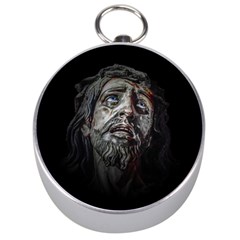 Jesuschrist Face Dark Poster Silver Compasses by dflcprints