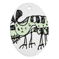 Monster Rat Pencil Drawing Illustration Ornament (oval) by dflcprints