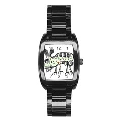 Monster Rat Pencil Drawing Illustration Stainless Steel Barrel Watch by dflcprints