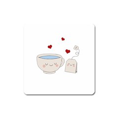 Cute Tea Square Magnet by Valentinaart