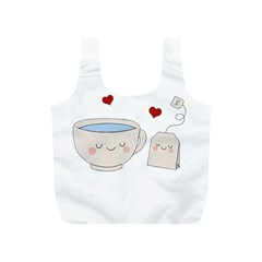 Cute Tea Full Print Recycle Bags (s)  by Valentinaart