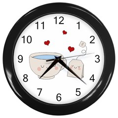 Cute Tea Wall Clocks (black) by Valentinaart