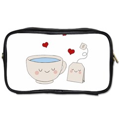 Cute Tea Toiletries Bags 2-side by Valentinaart