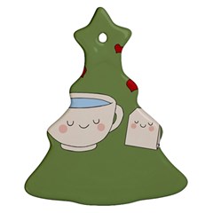 Cute Tea Christmas Tree Ornament (two Sides) by Valentinaart