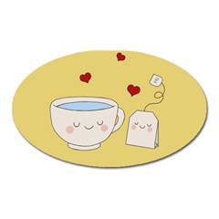 Cute Tea Oval Magnet by Valentinaart